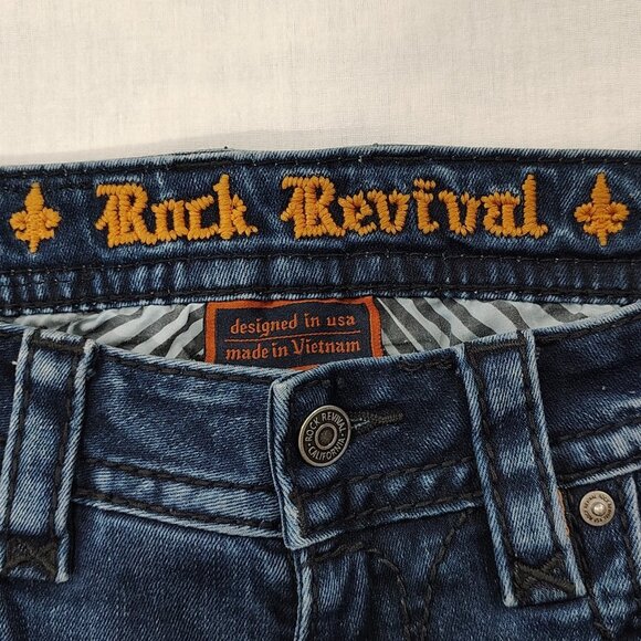 Rock Revival Anabela Skinny Jeans Womens Size 26 Low Rise Stretch Blue Denim - Picture 6 of 16